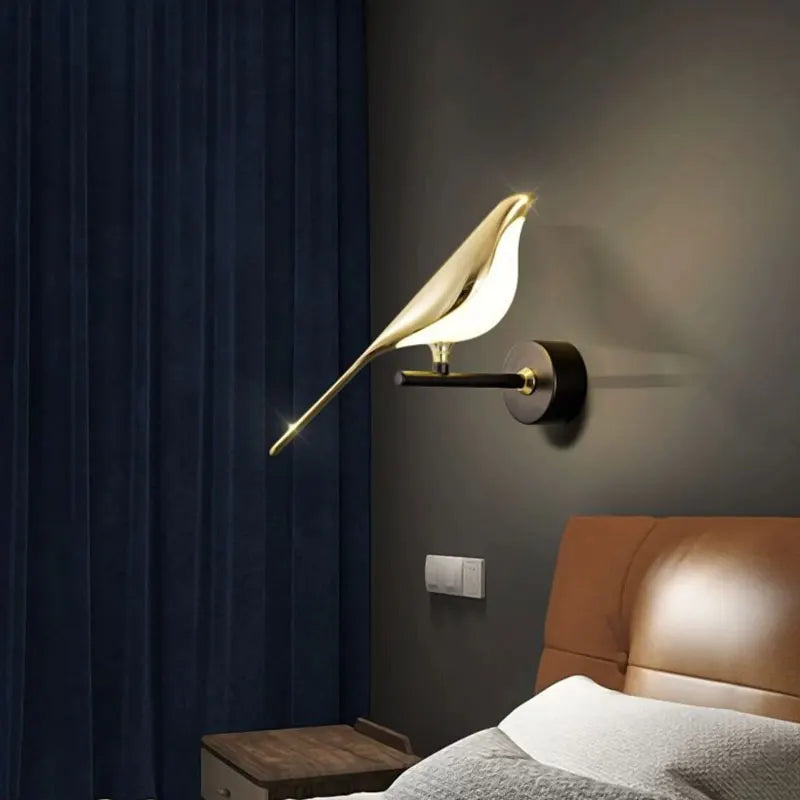Moderne LED -Kunstdesign Vogel Wandleuchte