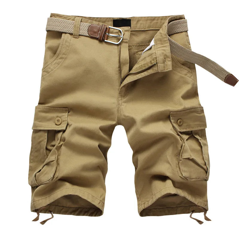 Herren Cargoshorts aus Baumwolle mit Taschen für Freizeit Outdoor