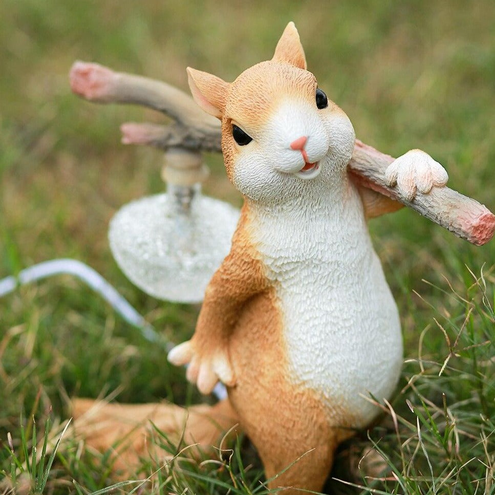 NutroLux Tischlampe Eichhörnchen Deko LED Gold für Wohnzimmer