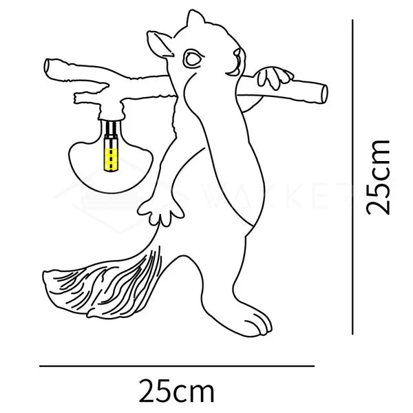 NutroLux Tischlampe Eichhörnchen Deko LED Gold für Wohnzimmer