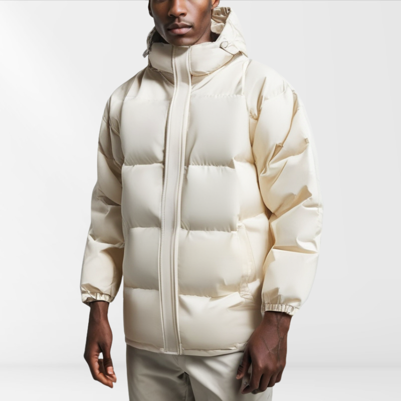 Wattierte Herren-Pufferjacke mit Kapuze wasserdicht