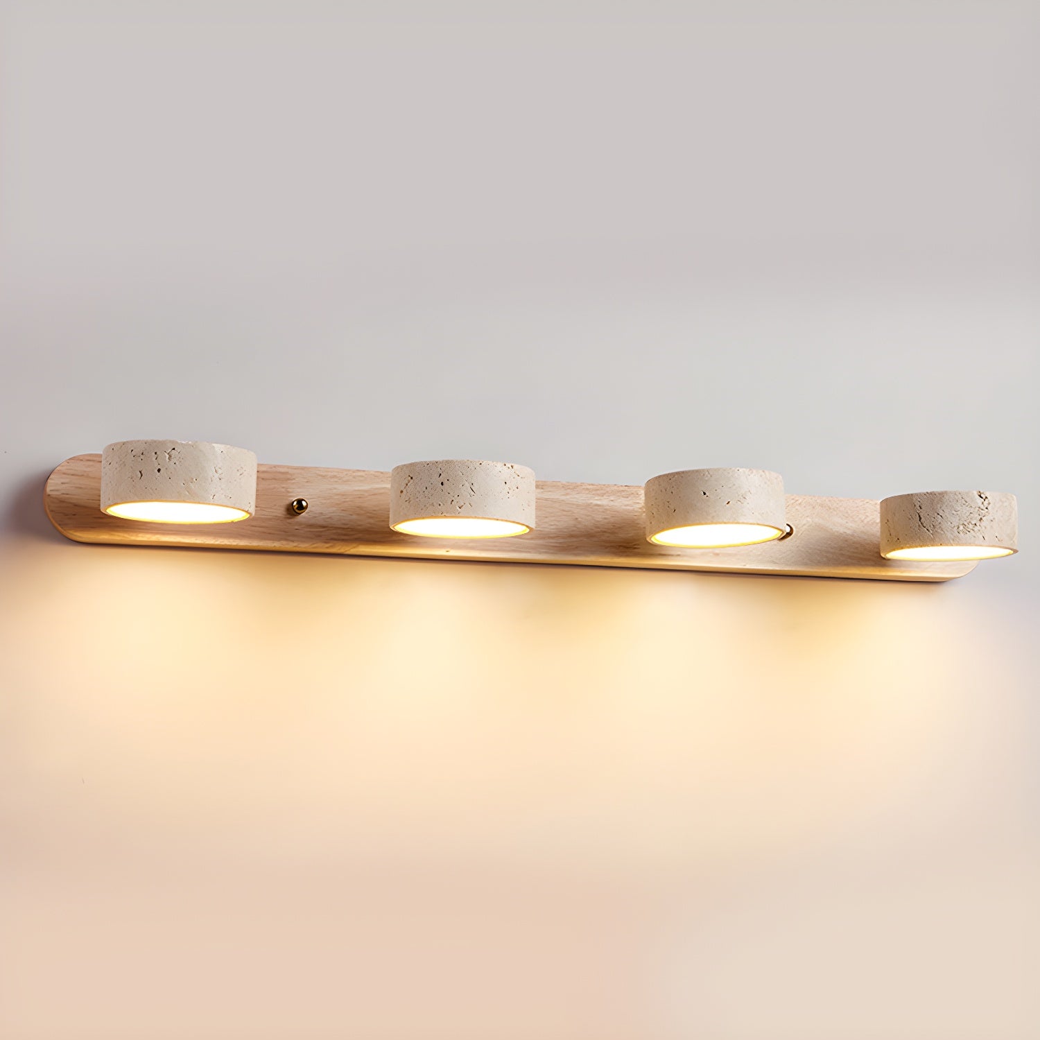 Travero Duo Wandleuchte – Modern, Doppelarm, Travertin-Optik