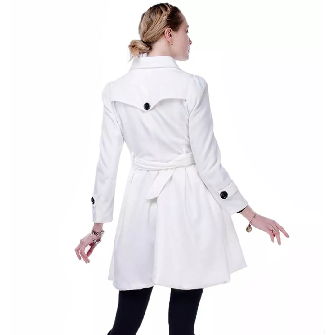 Doppelreihiger Woll-Peacoat mit Gürtel