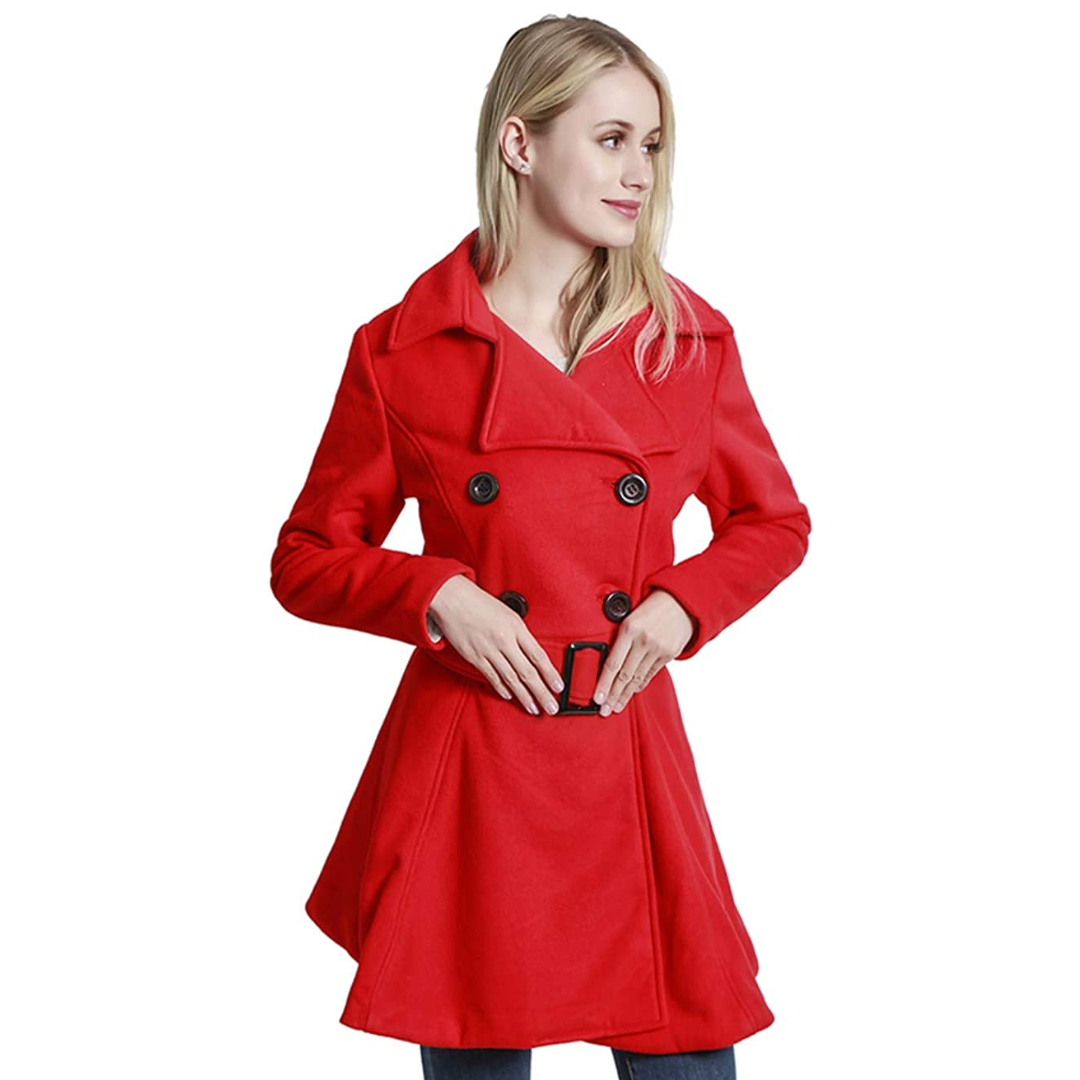 Doppelreihiger Woll-Peacoat mit Gürtel
