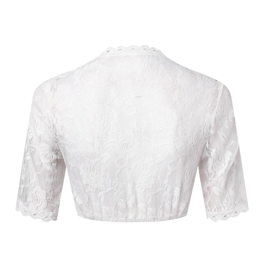 Spitzen-Dirndlbluse mit V-Ausschnitt im Crop-Stil