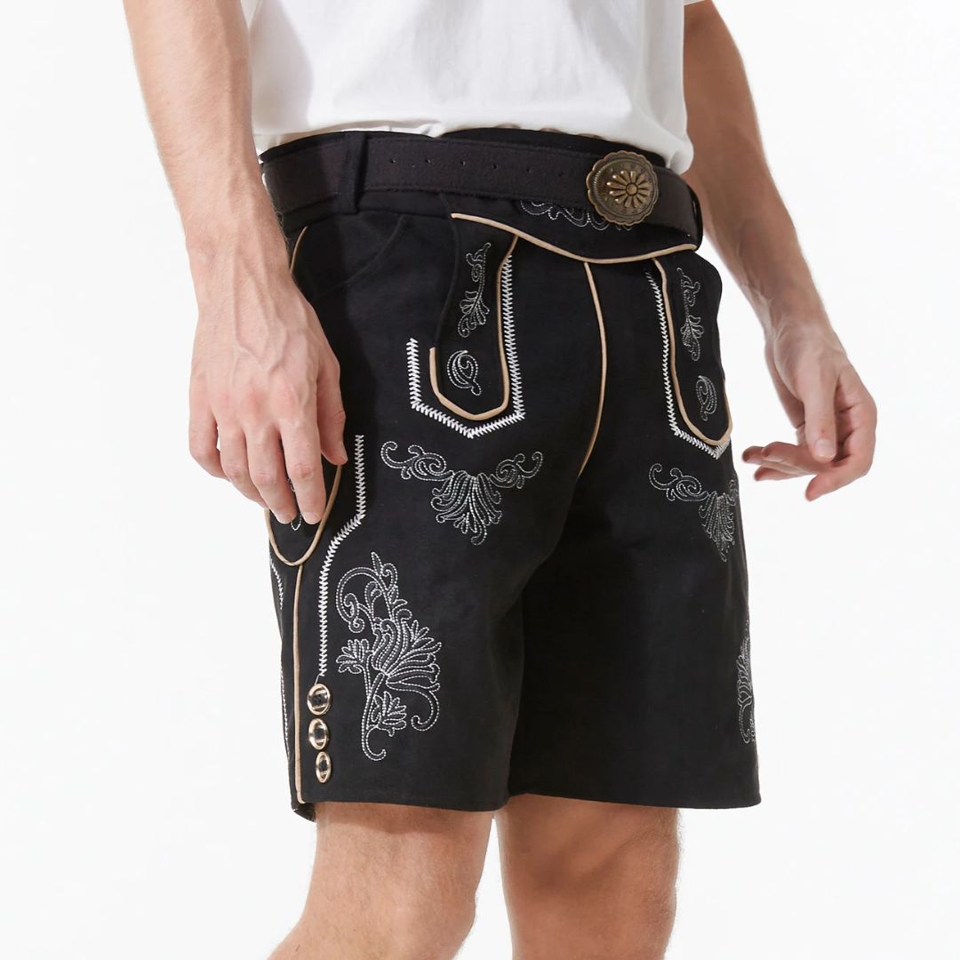 Kurze bayerische Lederhose für Herren – authentisch für das Oktoberfest