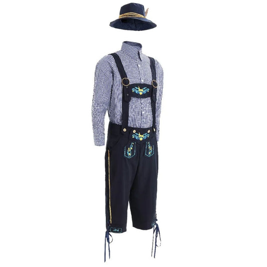 Authentisches Herren-Trachtenkostüm mit Hemd und Lederhose – ideal fürs Oktoberfest