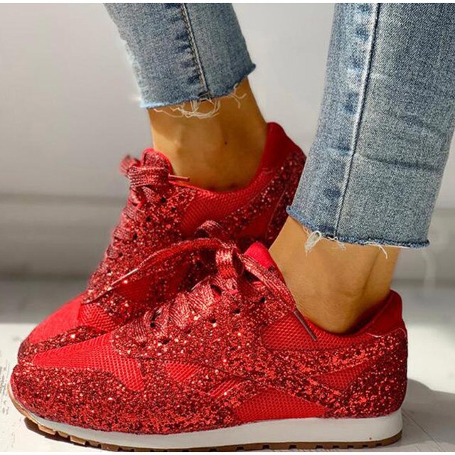 Funkelnde Damen-Sneaker mit Glitzereffekt für Freizeit und Alltag
