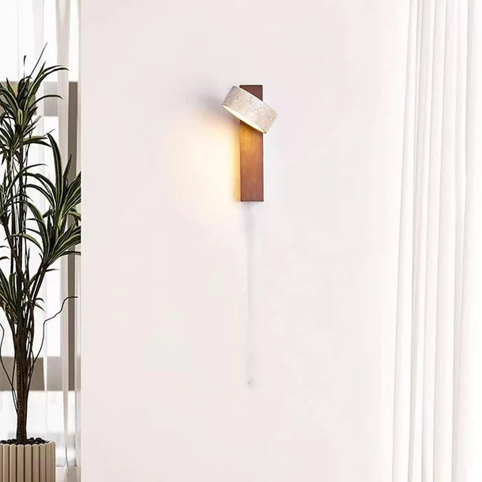 Off-White Travertin-Wandlampe