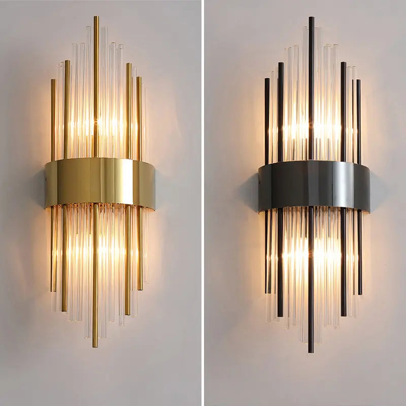 Schicke nordische moderne Goldwandlampe