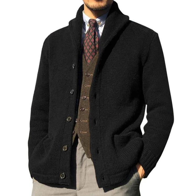 Klassisch gestrickter Herren-Cardigan mit Knöpfen