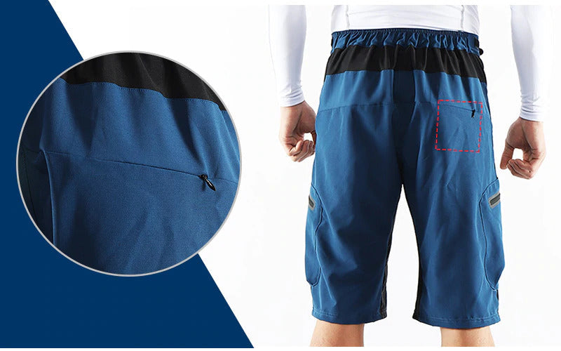 Herren Outdoor Radhose mit atmungsaktivem Material und Reißverschlusstaschen