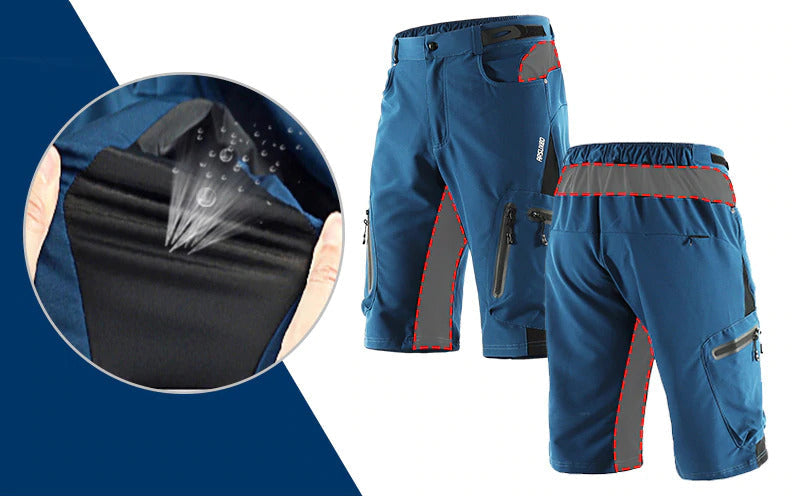 Herren Outdoor Radhose mit atmungsaktivem Material und Reißverschlusstaschen