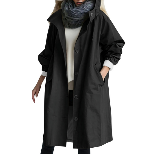 Wasserdichter Trenchcoat mit Kapuze für Damen