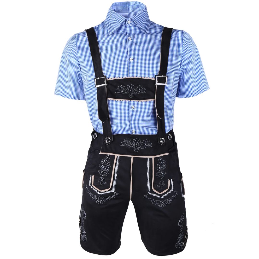 Traditionelles Herren-Lederhosen-Outfit mit Hosenträgern – ideal fürs Oktoberfest