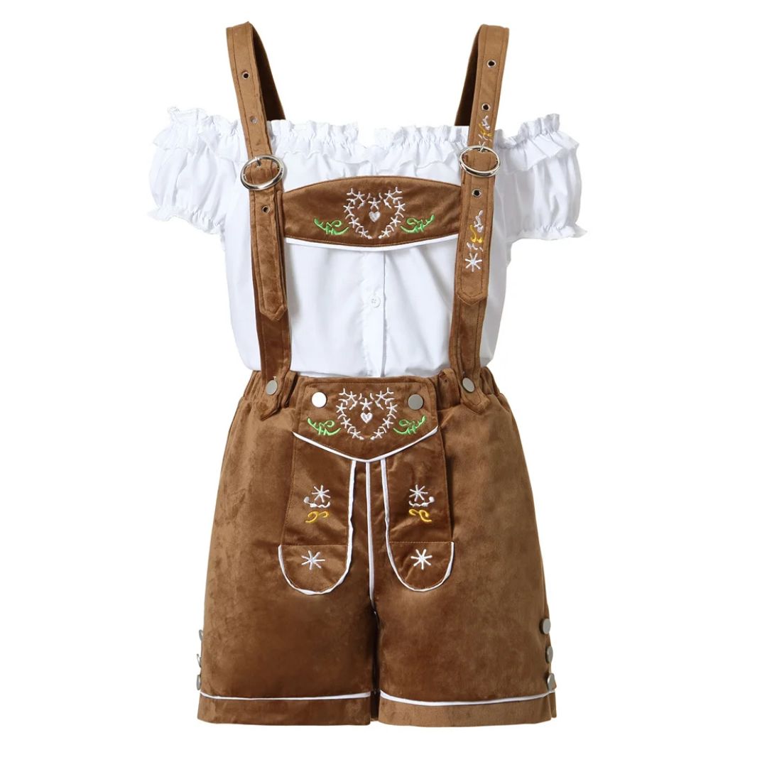 Traditionelle Damen-Lederhose im Trachtenstil – ideal für das Oktoberfest