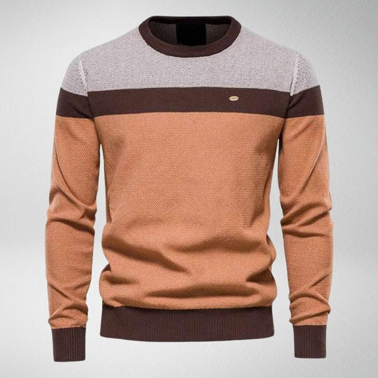 Bequemer Herrenpullover mit Farbblock-Design