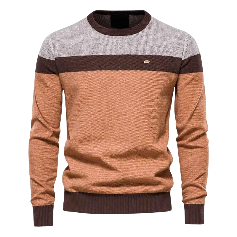 Bequemer Herrenpullover mit Farbblock-Design