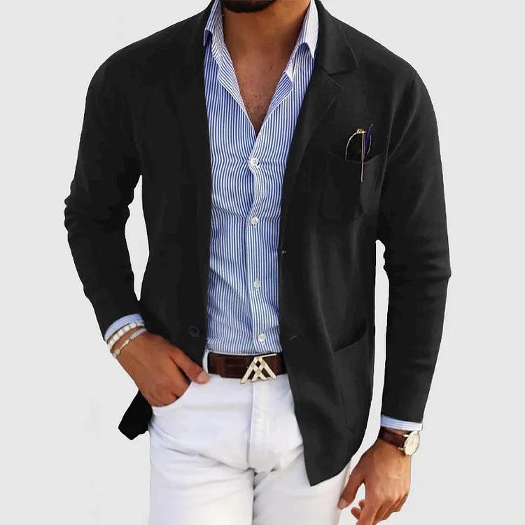 Herren Strickjacke mit Reverskragen und Taschen