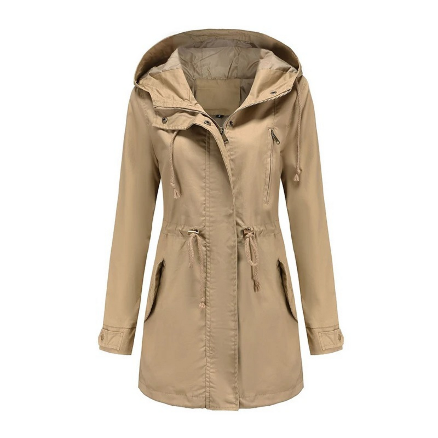 Wasserabweisende Damenjacke mit Kapuze für Frühling und Herbst