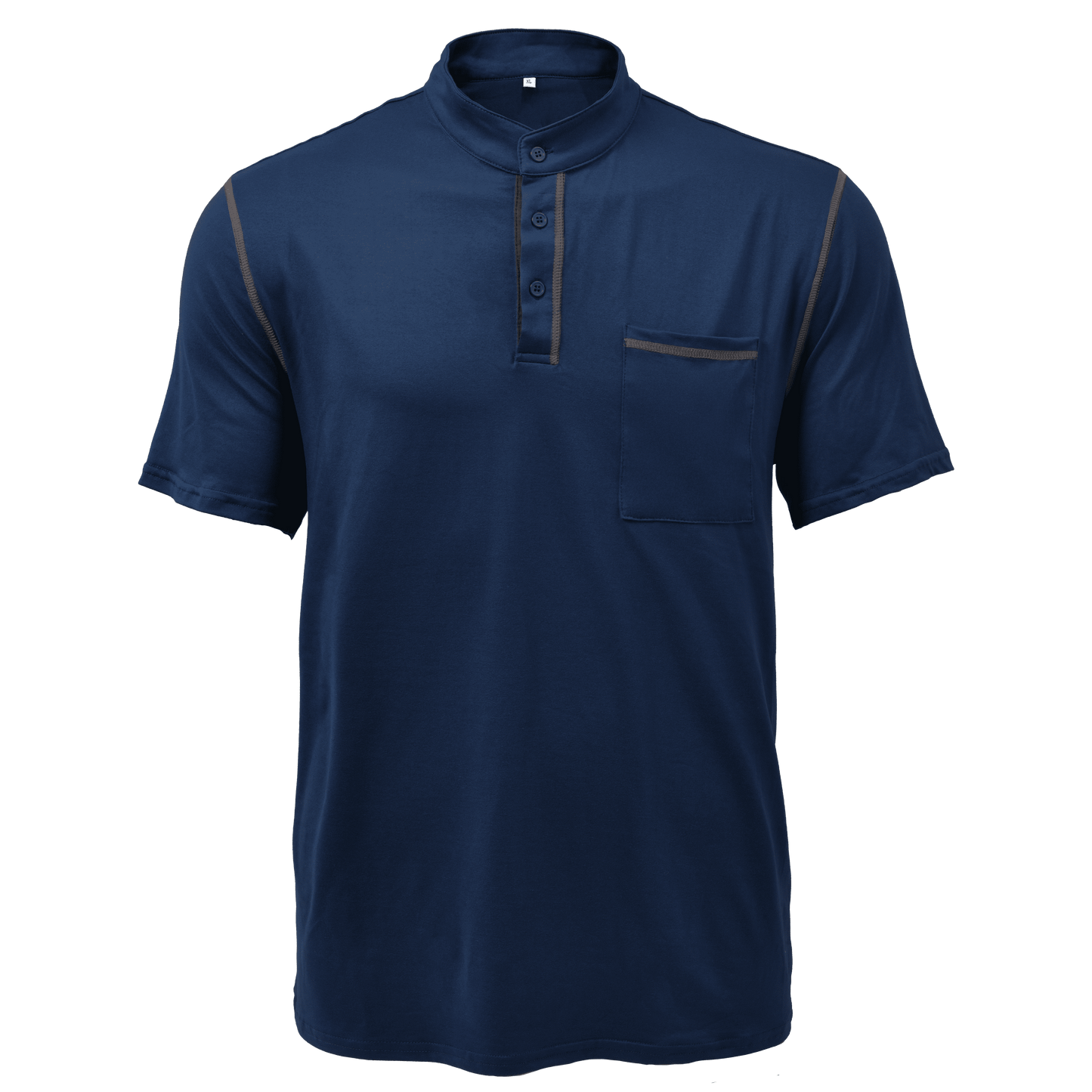Herren Baumwollshirt mit Henleykragen und Farbakzenten