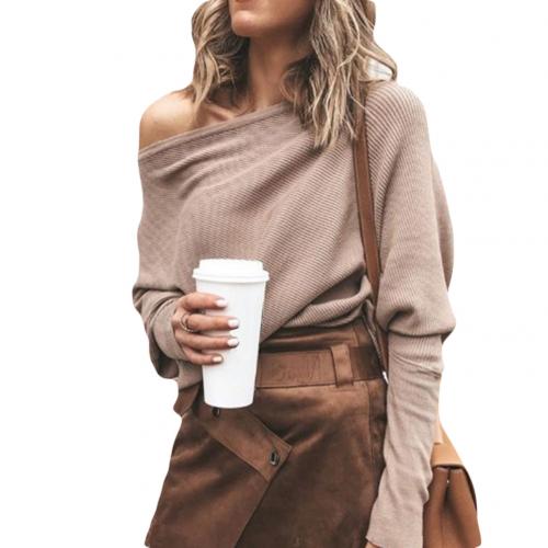 Damen Pullover One-Shoulder Langarm