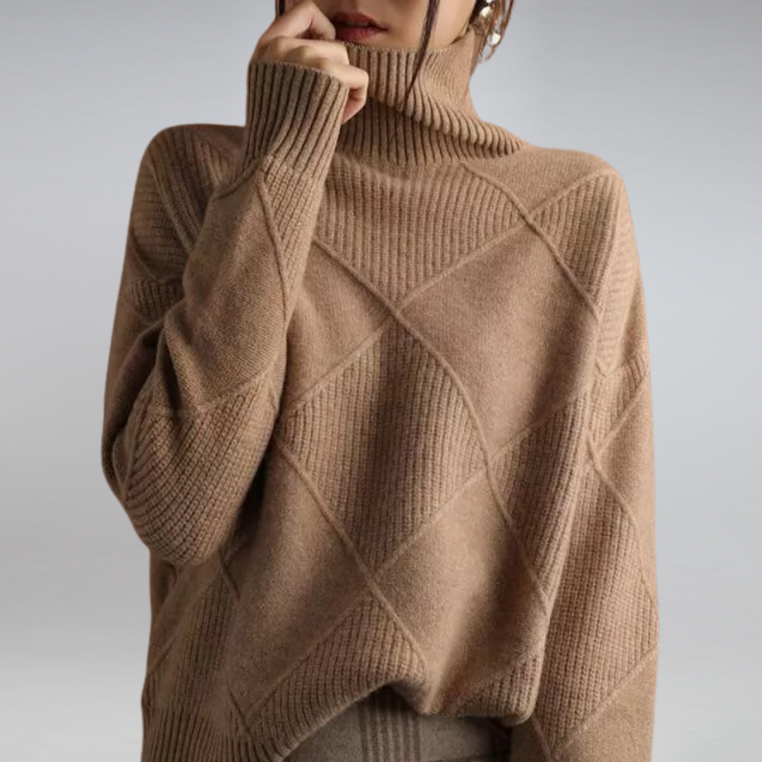 Rollkragenpullover Damen Oversize Strick