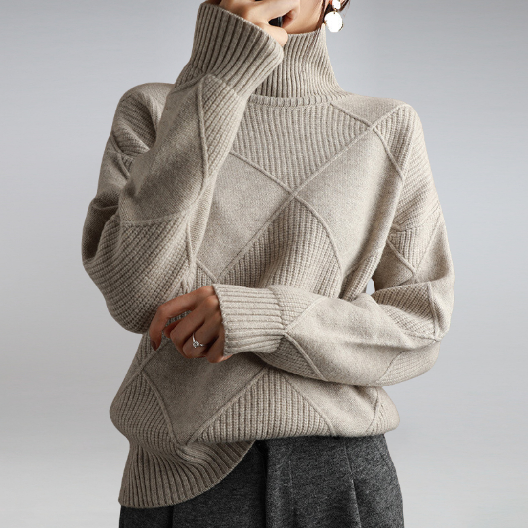 Rollkragenpullover Damen Oversize Strick