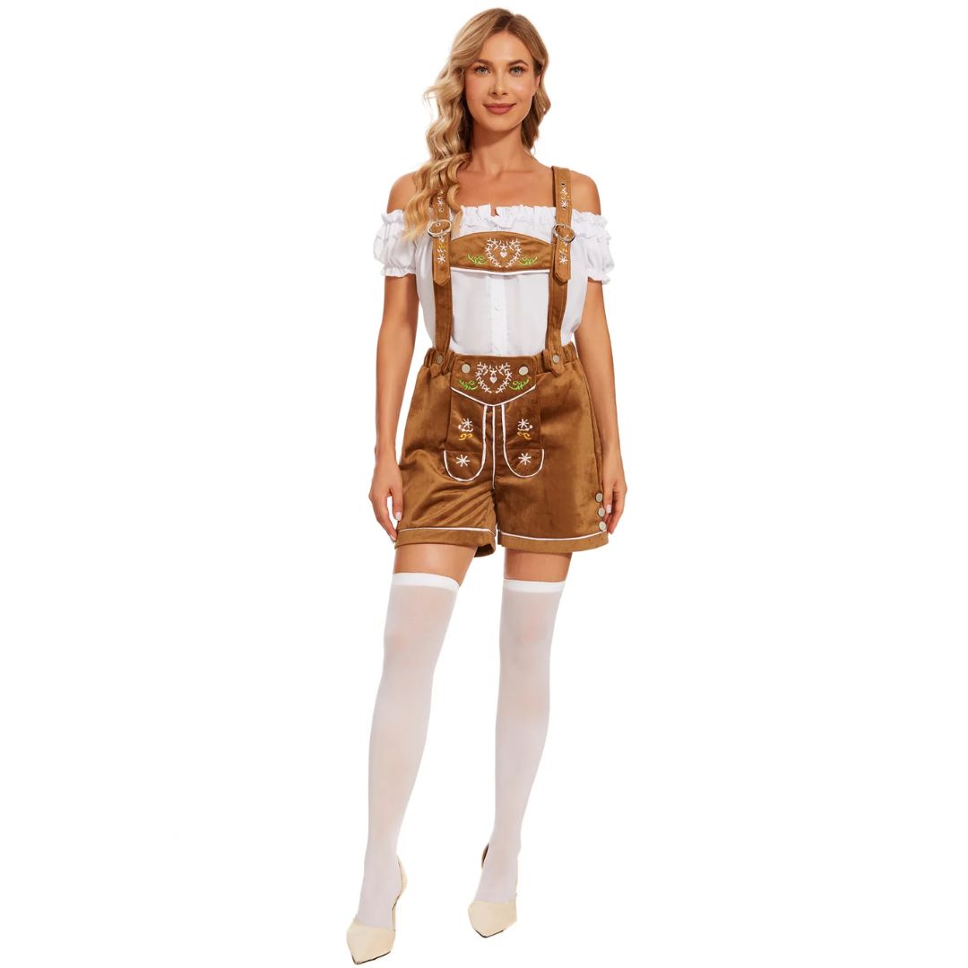 Traditionelle Damen-Lederhose im Trachtenstil – ideal für das Oktoberfest