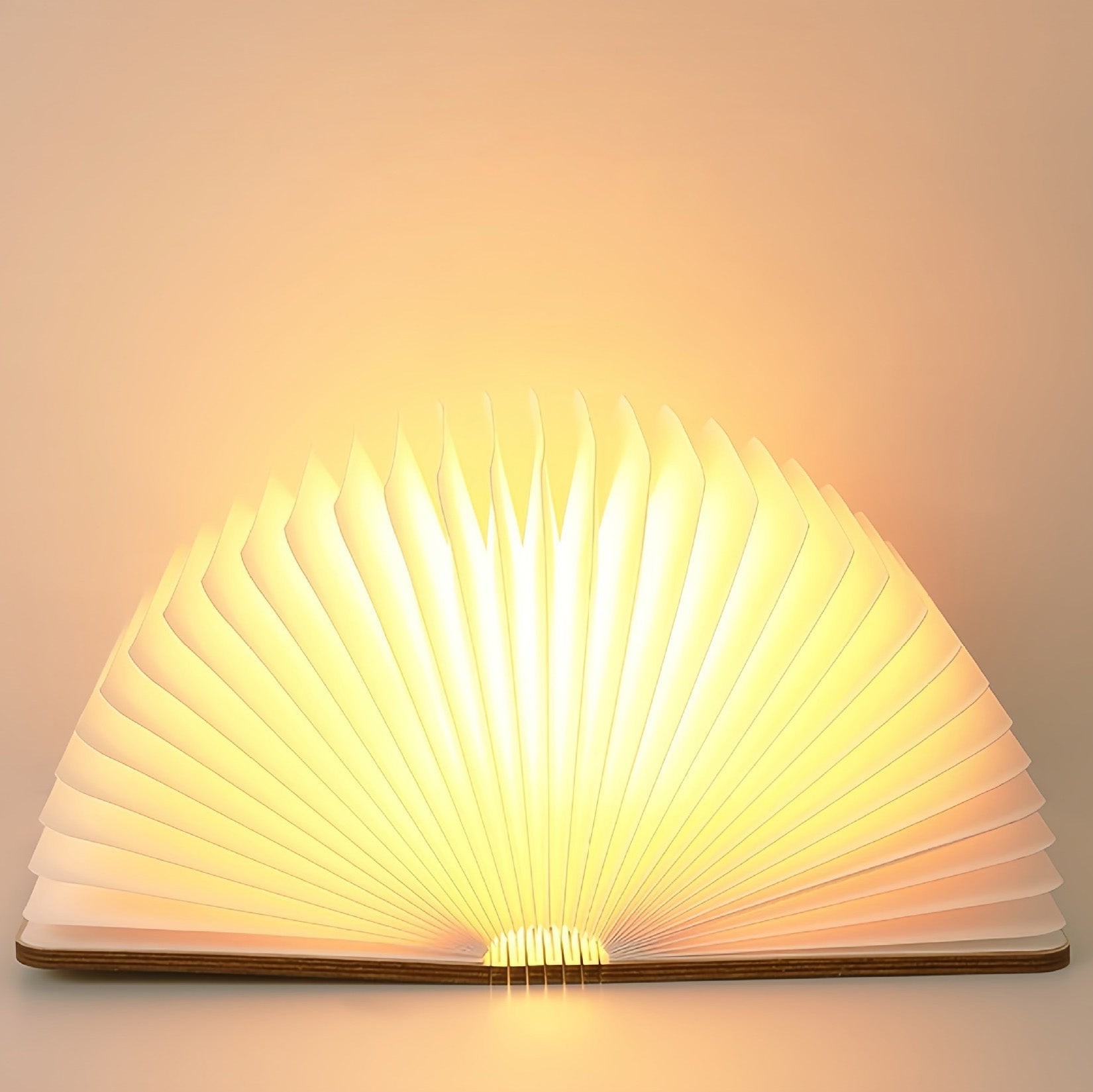 LED Buchlampe Holz Faltbar USB wiederaufladbar RGB Warmlicht