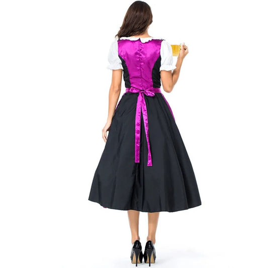 Traditionelles Dirndl in Violett-Schwarz für das Oktoberfest