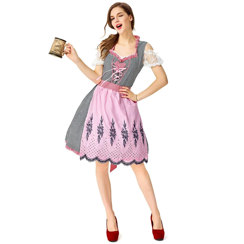 Verspieltes Dirndlkleid mit rosa Schürze – ideal fürs Oktoberfest