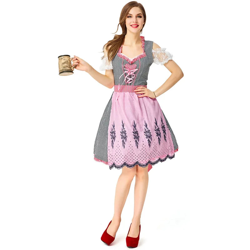 Verspieltes Dirndlkleid mit rosa Schürze – ideal fürs Oktoberfest