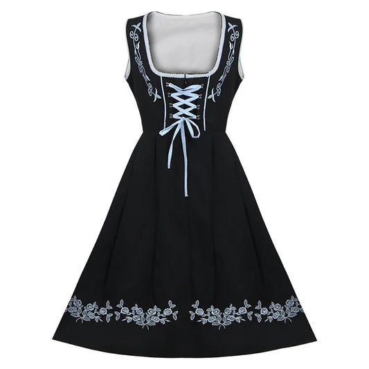 Traditionelles Dirndlkleid mit Schürze in Blau – ideal fürs Oktoberfest