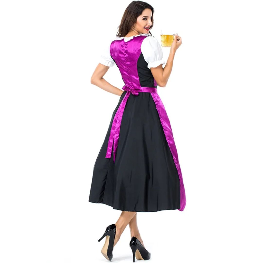 Traditionelles Dirndl in Violett-Schwarz für das Oktoberfest