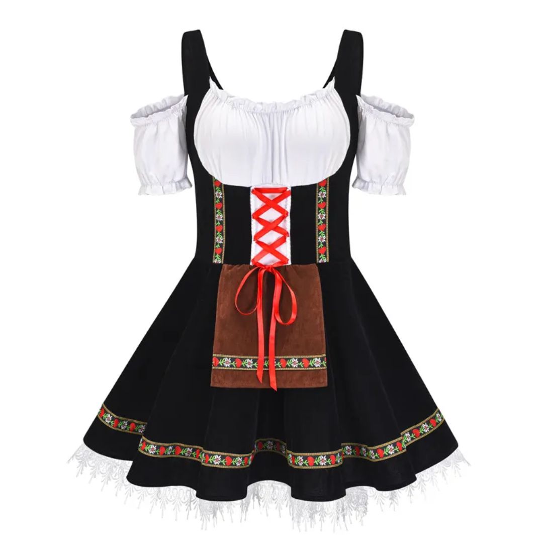 Farbenfrohes Dirndl im traditionellen Oktoberfest-Stil
