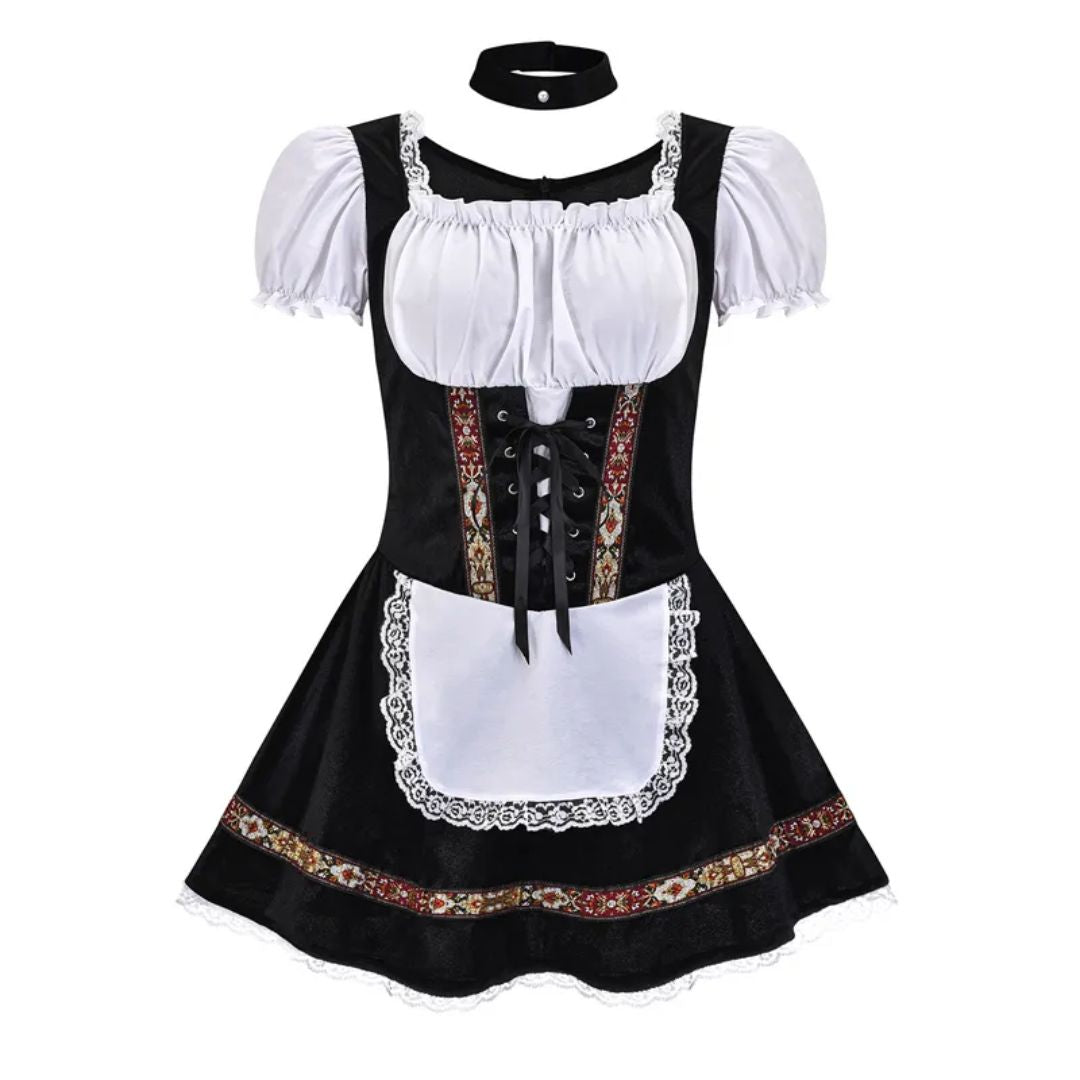 Farbenfrohes Dirndl im traditionellen Oktoberfest-Stil