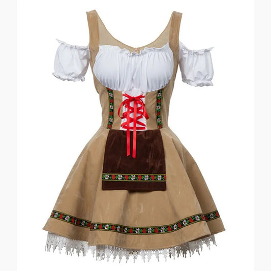 Farbenfrohes Dirndl im traditionellen Oktoberfest-Stil