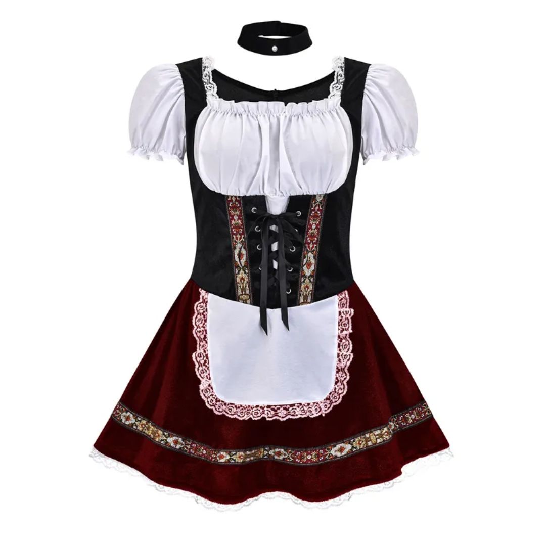 Farbenfrohes Dirndl im traditionellen Oktoberfest-Stil