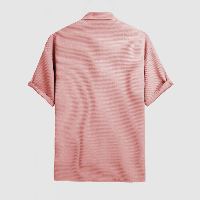 Herren Waffel-Strickmuster Hemd im eleganten Design