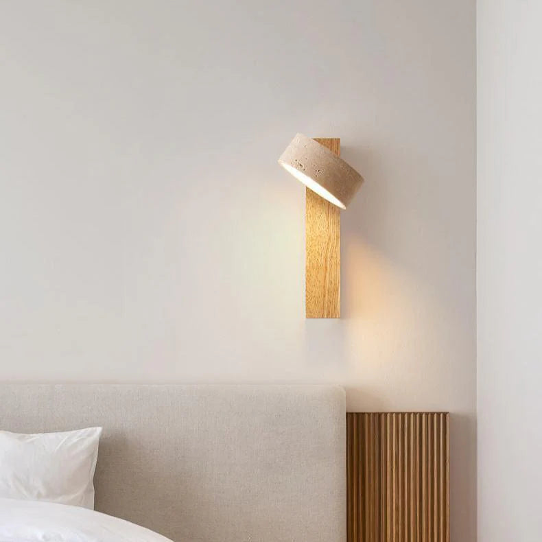 Off-White Travertin-Wandlampe