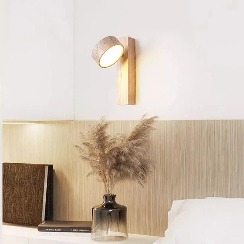 Off-White Travertin-Wandlampe