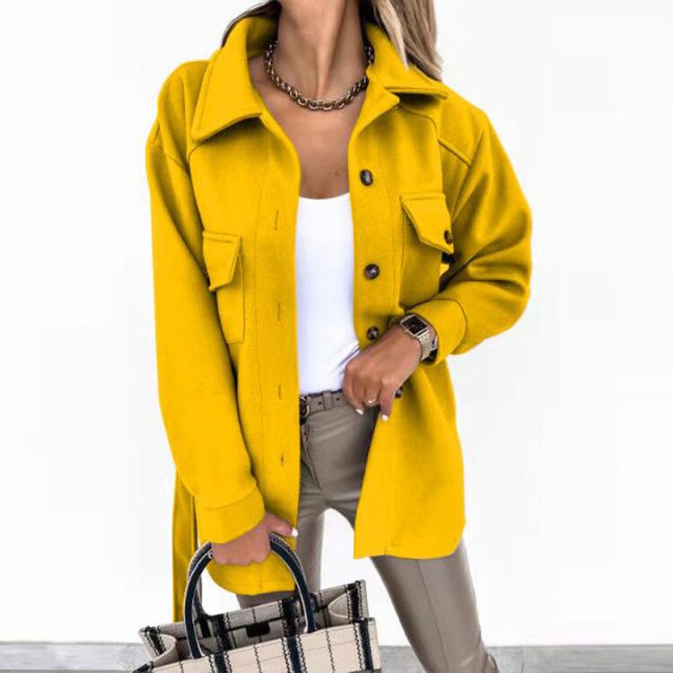 Damen Oversize Hemdjacke aus Fleece mit Brusttaschen