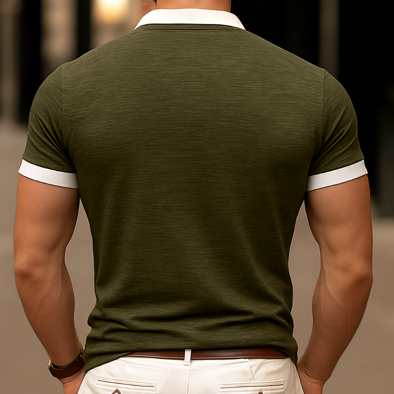 Herren Slim Fit T-Shirt mit Farbblock