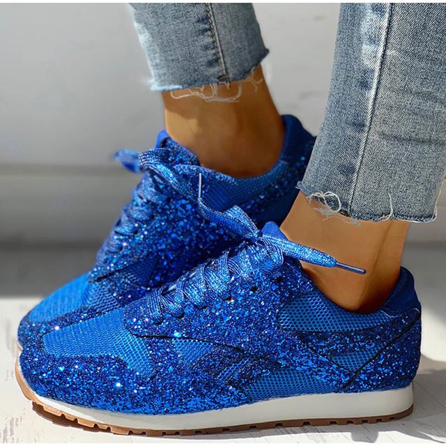 Funkelnde Damen-Sneaker mit Glitzereffekt für Freizeit und Alltag
