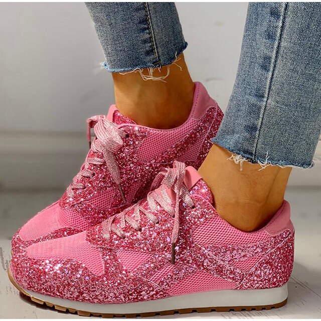 Funkelnde Damen-Sneaker mit Glitzereffekt für Freizeit und Alltag