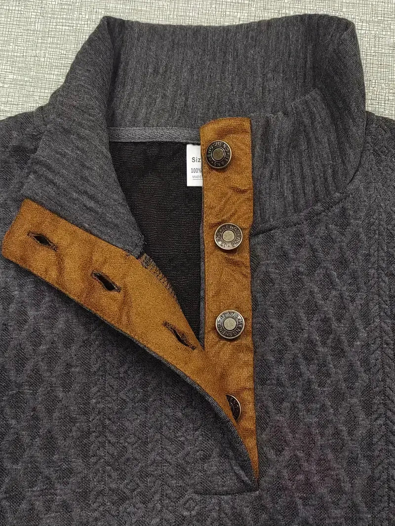 Outdoor-Strickpullover mit Patches für Herren