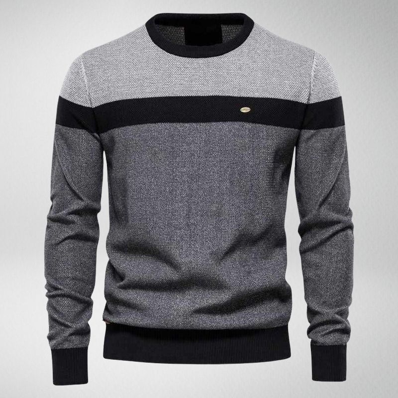 Bequemer Herrenpullover mit Farbblock-Design