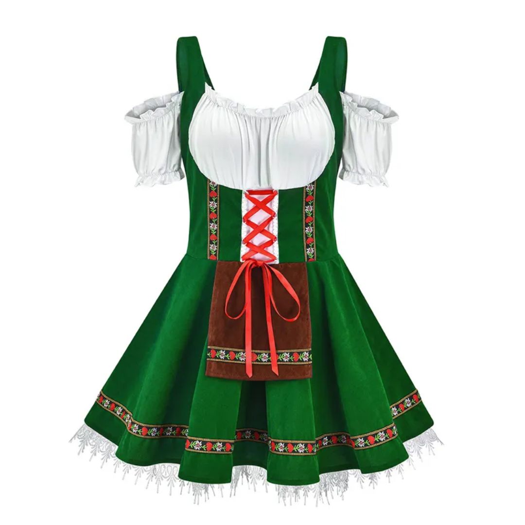 Farbenfrohes Dirndl im traditionellen Oktoberfest-Stil