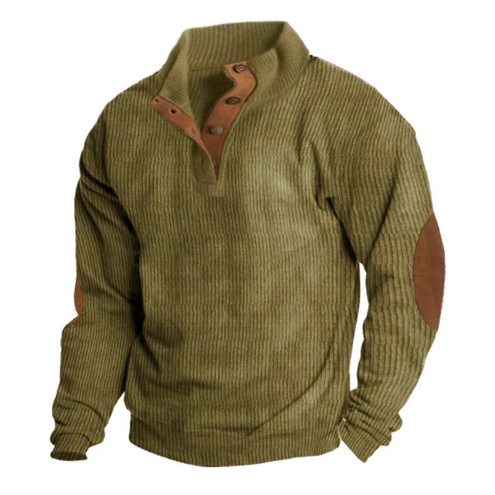 Herren Sweatshirt mit Stehkragen und langen Ärmeln für Outdoor-Aktivitäten